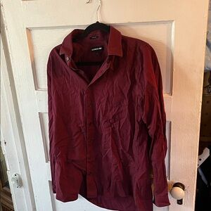 Express Deep burgundy 1MX dress shirt